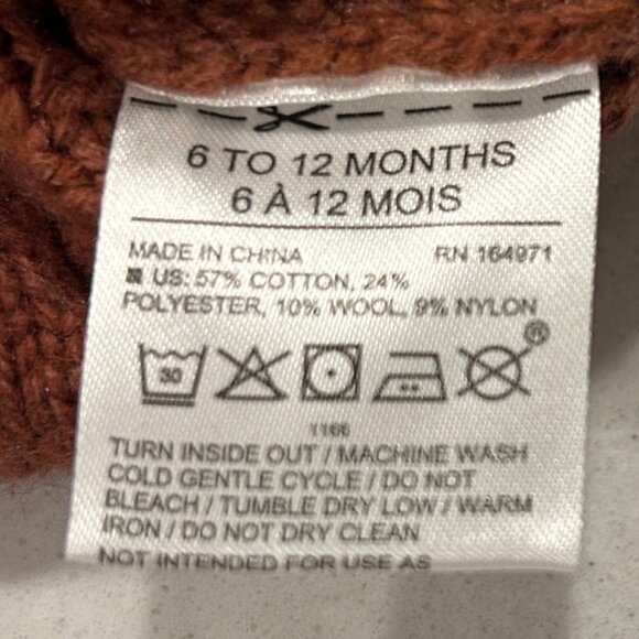 Janie and Jack Cable-Knit Cardigan Button Down Sweater Rust Size 6-12 Months - Picture 6 of 7